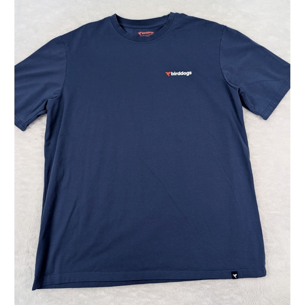 Birddogs T‎ Shirt Men's XL Blue Logo Double Sided Graphic Crew Neck